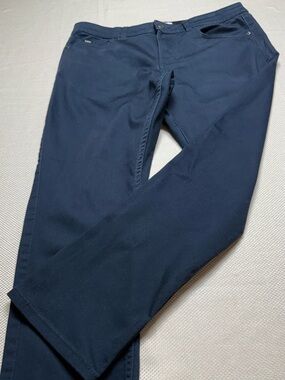 DKNY women’s Blue  Casual Pants with Branded Button